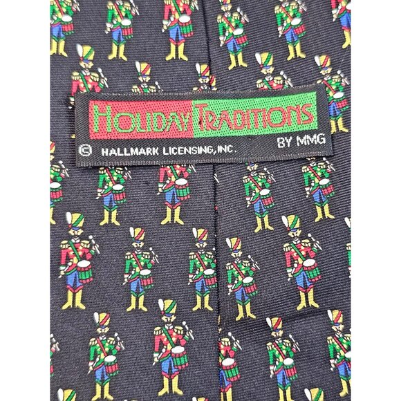 Holiday Traditions By Hallmark Men Silk Tie Nutcracker Soldier Black Multi-Color - Picture 4 of 8